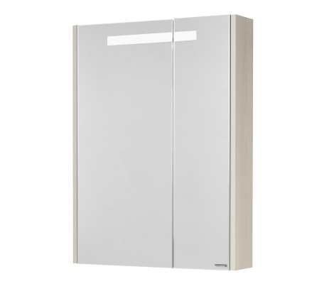 Зеркальный шкаф 60, Верди 60 Белый/Ясень фабрик Aquaton