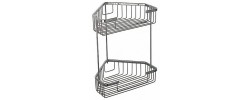 Полка 2-х ярусная LR335-2 угловая, решетка 250х250мм Zerix