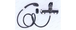 Смеситель для душа Afina-003 SET черный со шлангом, лейкой и кронштейном Plamix