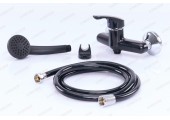 Смеситель для душа Afina-003 SET черный со шлангом, лейкой и кронштейном Plamix