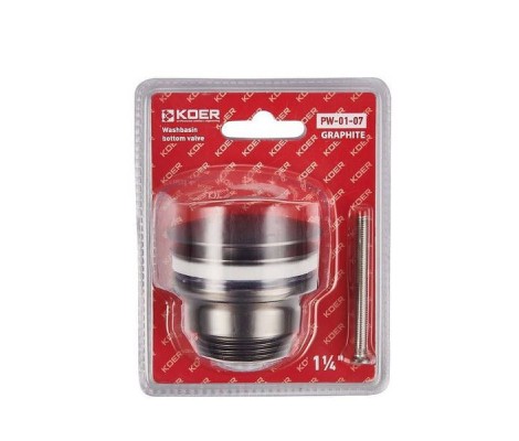 Донный клапан для умывальника 1 1/4 графит PW-01-07 Koer