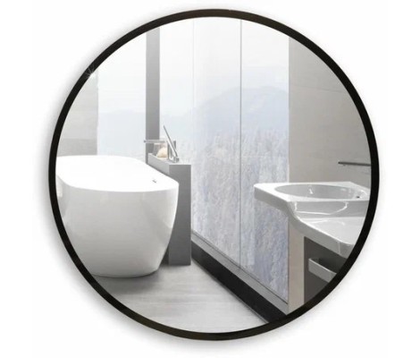 Зеркало круглое Ренуар D770 черное обрамление