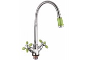 Смеситель для кухни LR84310G с гибким изливом зеленый Zerix