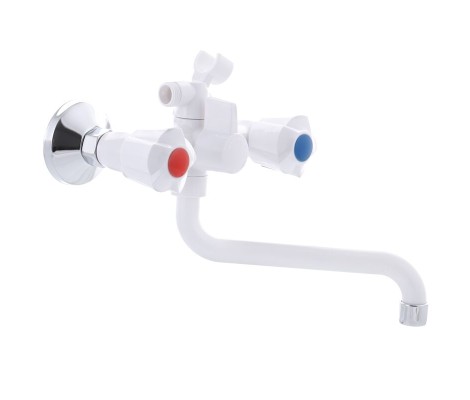 Смеситель для ванны AMA-142 белый без шланга и лейки Plamix 