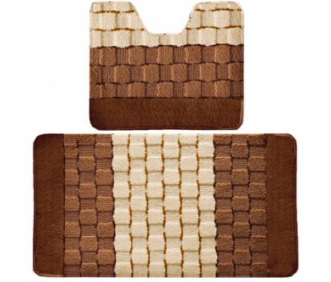 Комплект ковриков для ванны Silver из 2 шт 60х100/50х60см 11мм коричневый Banyolin