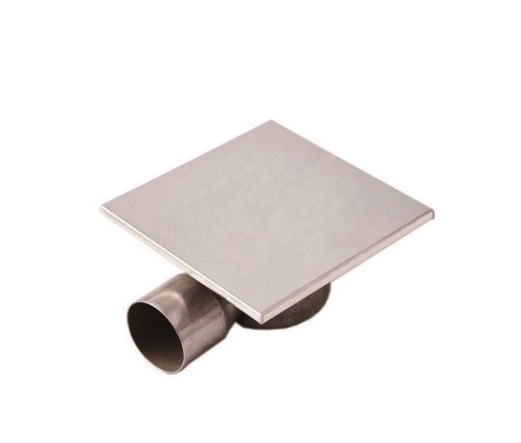 Трап для душа 50 горизонтальный 15*15 из нержавеющей стали под плитку BAD451502 TIM