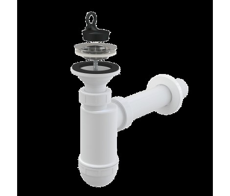 Сифон для умывальника d40 с нержавеющей решеткой d63 ALKAPLAST