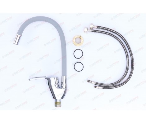 Смеситель д/кухни AKSA FAM-04-01-REFL.GRAY &Oslash;40 GRAY  (10 шт/ящ)