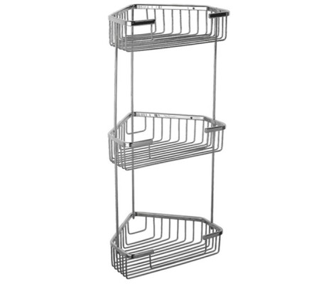 Полка 3-х ярусная LR335-3 угловая, решетка 250х250мм Zerix