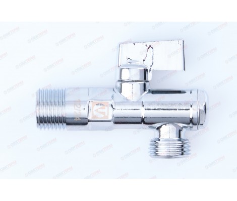 Кран угловой для подключения сантехнических приборов с фильтром 1/2