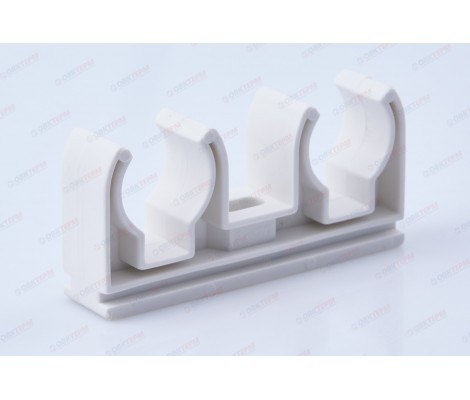 Крепление двойное 20 без защелки (белый) (25шт) S.A.V.