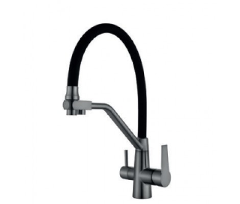 Смеситель д/кухни под ФИЛЬТР нерж/сталь MIXXUS FUL-021 GRAPHITE REFL.BLACK