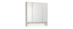 Зеркальный шкаф 80, Рико Белый/ясень фабрик (860 x 800 x 135) AQUATON