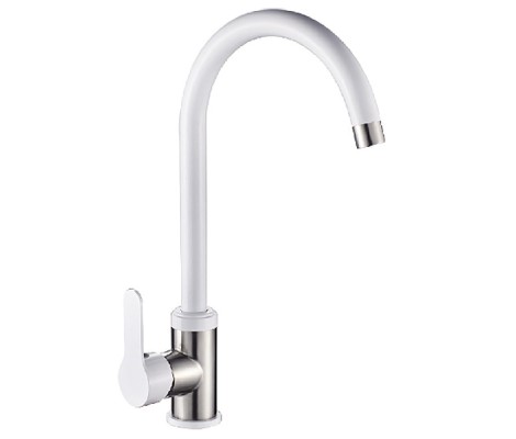 Смеситель для кухни LR74105W из нержавеющей стали SUS304 белый Zerix Смеситель для кухни LR74105W из нержавеющей стали SUS304 белый Zerix