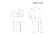 Мойка Ulgran U - 400 - 344 (ультра-черный) 750 х 500 mm Мойка Ulgran U - 400 - 344 (ультра-черный) 750 х 500 mm