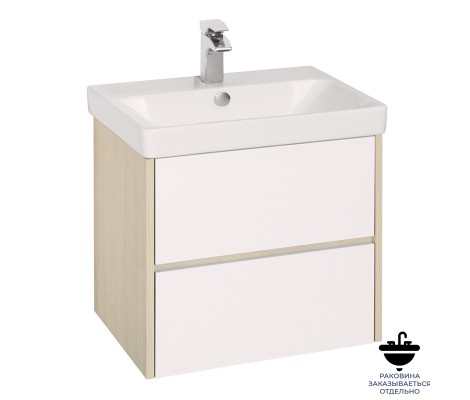 Тумба подвесная 70, Сканди 70 Белый/Дуб Верона умывальник Адриана 70 Aquaton