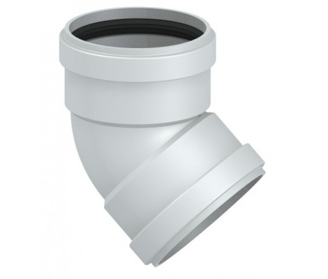 Коаксиальный угол 80 мм - 45* ф80 ВВ с манжетами