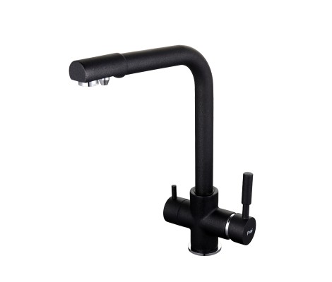 Смеситель для кухни F4352-7 с подключением фильтра черный Frap