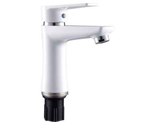 Смеситель для умывальника Oscar-001 белый, без подводки &Oslash;35 Plamix