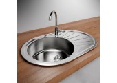 Мойка врезная овальная 45x74L Decor* 0,60мм + сифон Vladix  