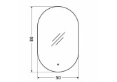 Зеркало 80*50 LED подсветкой 6000К 9,6 Вт/м 575ск КЗСК