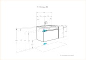 Тумба подвесная 80, Капри 80 Бетон пайн под умывальник Миранда 80 Aquaton