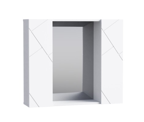 Зеркальный шкаф Флай 800С - левый 2 двери белый Francesca