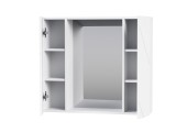 Зеркальный шкаф Флай 800С - левый 2 двери белый Francesca