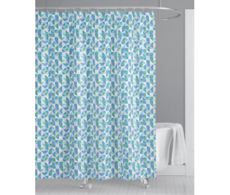 Шторка для ванной SCT-008-180x200 из полиэстера узор зелено-синий Zerix Шторка для ванной SCT-008-180x200 из полиэстера узор зелено-синий Zerix