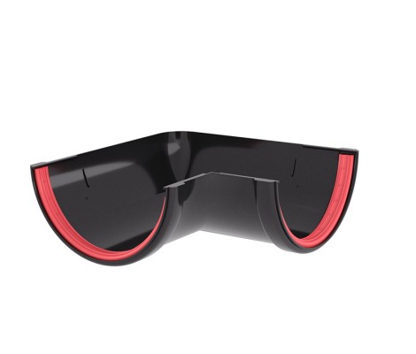 Угол желоба 90° Классика 120 ПВХ графит RAL 7024 Grand Line Угол желоба 90° Классика 120 ПВХ графит RAL 7024 Grand Line