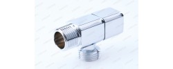 Кран угловой хромированный квадратный 1/2