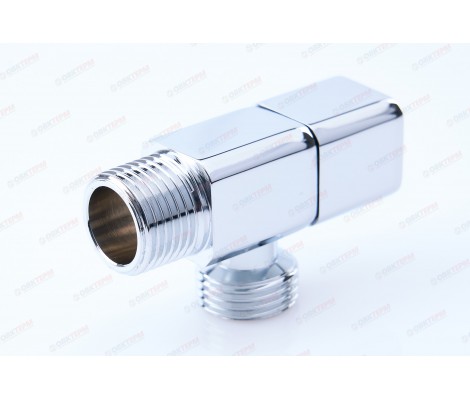 Кран угловой хромированный квадратный 1/2