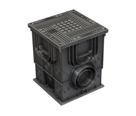 Дождеприемник пластиковый Master 350х350х420 (пустой с крышкой)