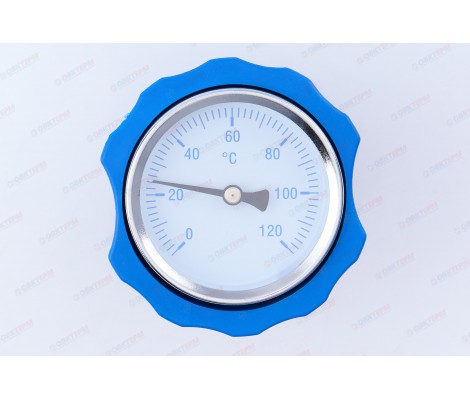 Термометр осевой для насосных групп (0-120 градусов), синий 