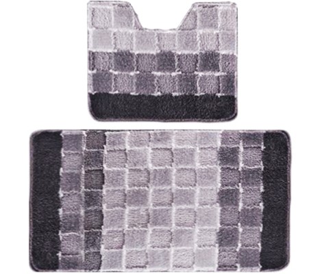 Комплект ковриков для ванны Silver из 2 шт 50х80/50х40см 11мм серый Banyolin