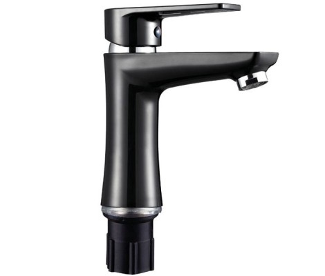 Смеситель для умывальника Oscar-001 черный без подводки &Oslash;35 Plamix