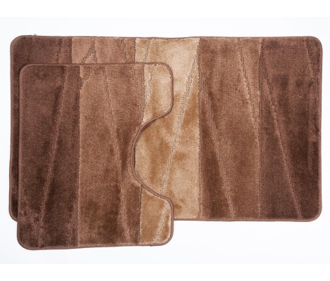 Комплект ковриков для ванны Enigma из 2 шт 50х80/40х50см 12мм коричневый Aqua-Prime