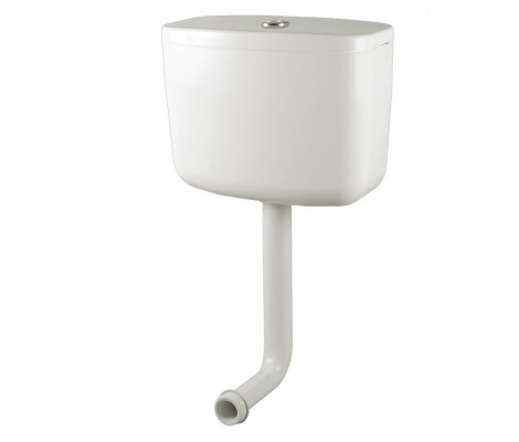 Сливной бачок для унитаза пластик среднего распол. с креплением на стену и трубой тип БС