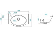 Умывальник Форум-45 левое отверстие Santek