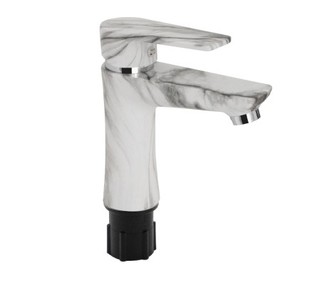 Смеситель для умывальника, шаровый, из АБС пластика белый мрамор Brimix 