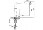 Смеситель для кухни хром F6096 выдвижная  лейка (&Oslash;35, на гайке) FRAP