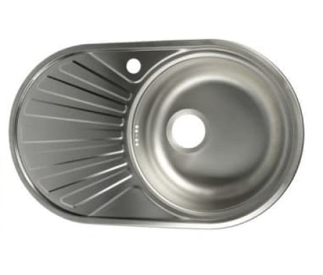 Мойка врезная овальная 45x74R Decor* 0,60мм + сифон Vladix  