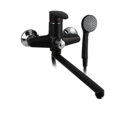 Смеситель для ванны, 5562 длинный излив, шаровый, из АБС пластика чёрный Brimix Смеситель для ванны, 5562 длинный излив, шаровый, из АБС пластика чёрный Brimix