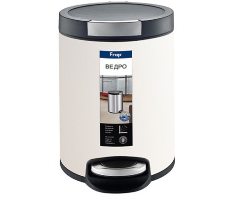 Ведро для мусора 5л белое F717 Frap