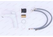 Смеситель д/умывальника PLAMIX LUCAS-001 SET WHITE (с подводкой) (30 шт/ящ) Смеситель д/умывальника PLAMIX LUCAS-001 SET WHITE (с подводкой) (30 шт/ящ)