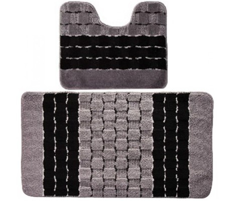 Комплект ковриков для ванны Silver из 2 шт 60х100/50х60см 11мм черный Banyolin Комплект ковриков для ванны Silver из 2 шт 60х100/50х60см 11мм черный Banyolin
