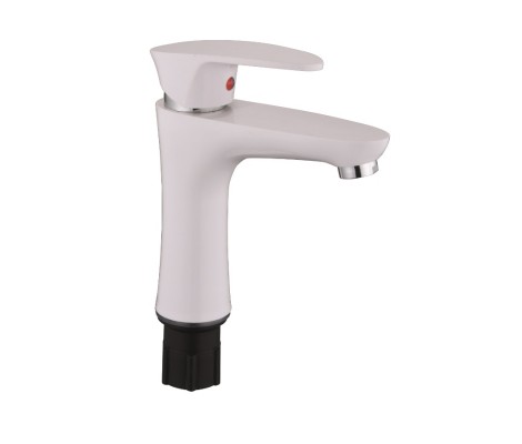 Смеситель д/умывальника PLAMIX CEZAR-001 SET White (с подводкой)