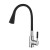 Смеситель для кухни LR4199-2 c силиконовым изливом черный+хром Zerix
