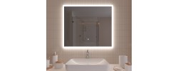 Зеркало 800x700 Lyon с LED подсветкой,подогревом,литым коробом и сенсорным выкл. Кайман Glassiko