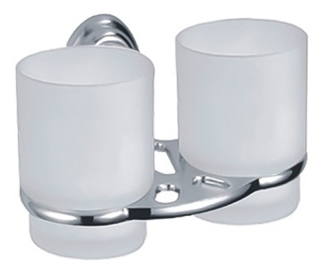 Держатель с двумя стаканами LR1508 стекло/хром Zerix